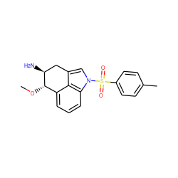 CO[C@H]1c2cccc3c2c(cn3S(=O)(=O)c2ccc(C)cc2)C[C@@H]1N ZINC000026670936