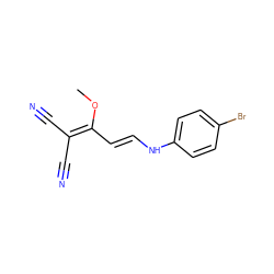 COC(/C=C/Nc1ccc(Br)cc1)=C(C#N)C#N ZINC000100332050