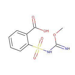 COC(=N)NS(=O)(=O)c1ccccc1C(=O)O ZINC000005582515