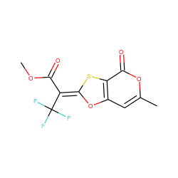 COC(=O)/C(=C1/Oc2cc(C)oc(=O)c2S1)C(F)(F)F ZINC000001901617