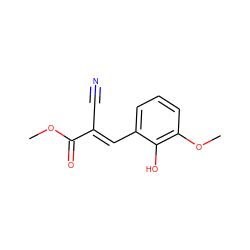 COC(=O)/C(C#N)=C/c1cccc(OC)c1O ZINC000005514844