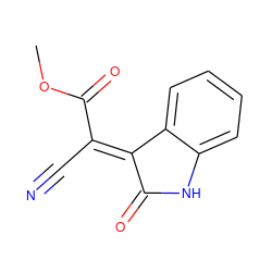 COC(=O)/C(C#N)=C1/C(=O)Nc2ccccc21 ZINC000000075371