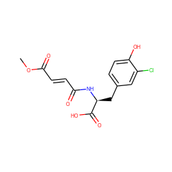 COC(=O)/C=C/C(=O)N[C@@H](Cc1ccc(O)c(Cl)c1)C(=O)O ZINC000013347539