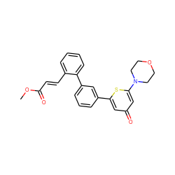 COC(=O)/C=C/c1ccccc1-c1cccc(-c2cc(=O)cc(N3CCOCC3)s2)c1 ZINC000013538745