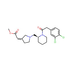 COC(=O)/C=C1/CCN(C[C@@H]2CCCCN2C(=O)Cc2ccc(Cl)c(Cl)c2)C1 ZINC000013449200