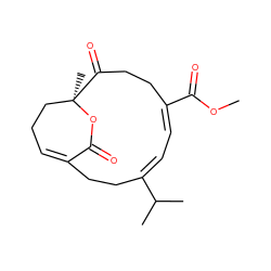 COC(=O)/C1=C/C=C(/C(C)C)CCC2=CCC[C@](C)(OC2=O)C(=O)CC1 ZINC000014445696