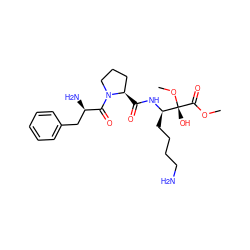 COC(=O)[C@@](O)(OC)[C@@H](CCCCN)NC(=O)[C@@H]1CCCN1C(=O)[C@H](N)Cc1ccccc1 ZINC000003783484