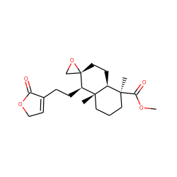 COC(=O)[C@@]1(C)CCC[C@@]2(C)[C@H]1CC[C@]1(CO1)[C@@H]2CCC1=CCOC1=O ZINC000013780191
