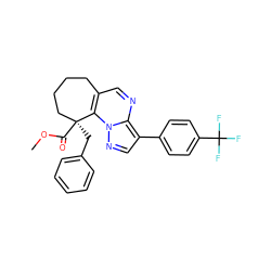 COC(=O)[C@@]1(Cc2ccccc2)CCCCc2cnc3c(-c4ccc(C(F)(F)F)cc4)cnn3c21 ZINC000299826378
