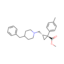 COC(=O)[C@@]1(c2ccc(C)cc2)C[C@@H]1CN1CCC(Cc2ccccc2)CC1 ZINC000028634990