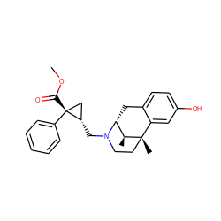COC(=O)[C@@]1(c2ccccc2)C[C@@H]1CN1CC[C@@]2(C)c3cc(O)ccc3C[C@@H]1[C@@H]2C ZINC000029546241