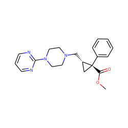COC(=O)[C@@]1(c2ccccc2)C[C@@H]1CN1CCN(c2ncccn2)CC1 ZINC000028636735