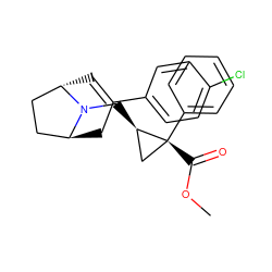 COC(=O)[C@@]1(c2ccccc2)C[C@H]1CN1[C@H]2C=C(c3ccc(Cl)cc3)C[C@H]1CC2 ZINC000101415147