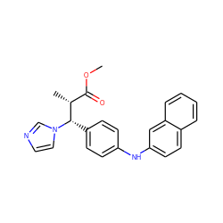 COC(=O)[C@@H](C)[C@H](c1ccc(Nc2ccc3ccccc3c2)cc1)n1ccnc1 ZINC000071316277