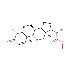 COC(=O)[C@@H](C)[C@H]1CC[C@H]2[C@@H]3CC[C@H]4N(C)C(=O)C=C[C@]4(C)[C@H]3CC[C@@]21C ZINC000045300532