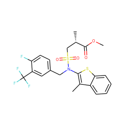 COC(=O)[C@@H](C)CS(=O)(=O)N(Cc1ccc(F)c(C(F)(F)F)c1)c1sc2ccccc2c1C ZINC000115231298