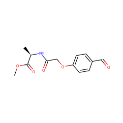 COC(=O)[C@@H](C)NC(=O)COc1ccc(C=O)cc1 ZINC000028821189