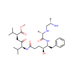 COC(=O)[C@@H](CC(=O)[C@@H](NC(=O)CC[C@H](O)[C@H](Cc1ccccc1)NC(=O)[C@H](C)NC[C@H](C)N)C(C)C)C(C)C ZINC000026389054