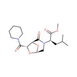 COC(=O)[C@@H](CC(C)C)N1C[C@H]2O[C@H](C(=O)N3CCCCC3)[C@H](O2)C1=O ZINC000095561961