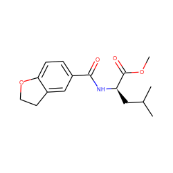 COC(=O)[C@@H](CC(C)C)NC(=O)c1ccc2c(c1)CCO2 ZINC000029982516