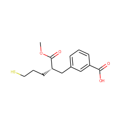 COC(=O)[C@@H](CCCS)Cc1cccc(C(=O)O)c1 ZINC000013686644