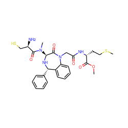 COC(=O)[C@@H](CCSC)NC(=O)CN1C(=O)[C@H](N(C)C(=O)[C@H](N)CS)N[C@@H](c2ccccc2)c2ccccc21 ZINC000026818766