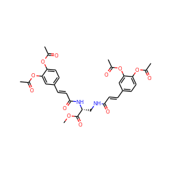COC(=O)[C@@H](CNC(=O)/C=C/c1ccc(OC(C)=O)c(OC(C)=O)c1)NC(=O)/C=C/c1ccc(OC(C)=O)c(OC(C)=O)c1 ZINC000006004019