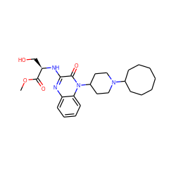 COC(=O)[C@@H](CO)Nc1nc2ccccc2n(C2CCN(C3CCCCCCC3)CC2)c1=O ZINC000114764941