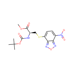 COC(=O)[C@@H](CSc1ccc([N+](=O)[O-])c2nonc12)NC(=O)OC(C)(C)C ZINC000299822296