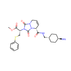 COC(=O)[C@@H](CSc1ccccc1)n1c(=O)n2n(c1=O)[C@@H](C(=O)NC[C@H]1CC[C@H](N)CC1)C=CC2 ZINC000253669418