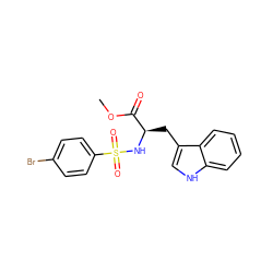 COC(=O)[C@@H](Cc1c[nH]c2ccccc12)NS(=O)(=O)c1ccc(Br)cc1 ZINC000015326466