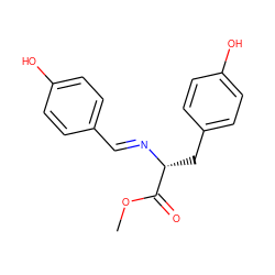 COC(=O)[C@@H](Cc1ccc(O)cc1)/N=C/c1ccc(O)cc1 ZINC000026471054