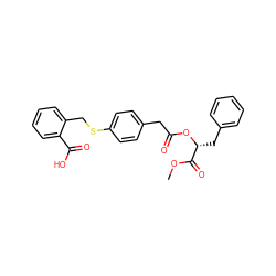 COC(=O)[C@@H](Cc1ccccc1)OC(=O)Cc1ccc(SCc2ccccc2C(=O)O)cc1 ZINC000114957456