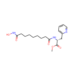 COC(=O)[C@@H](Cc1ccccn1)NC(=O)CCCCCCCC(=O)NO ZINC000059149029