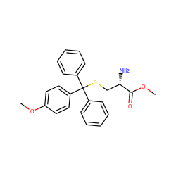 COC(=O)[C@@H](N)CSC(c1ccccc1)(c1ccccc1)c1ccc(OC)cc1 ZINC000028823105