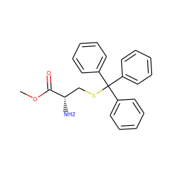COC(=O)[C@@H](N)CSC(c1ccccc1)(c1ccccc1)c1ccccc1 ZINC000028823099