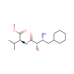 COC(=O)[C@@H](NC(=O)[C@@H](O)[C@H](N)CC1CCCCC1)C(C)C ZINC000027899765