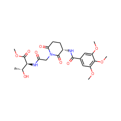 COC(=O)[C@@H](NC(=O)CN1C(=O)CC[C@H](NC(=O)c2cc(OC)c(OC)c(OC)c2)C1=O)[C@@H](C)O ZINC000028894634