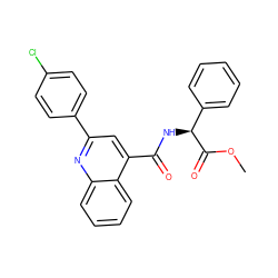 COC(=O)[C@@H](NC(=O)c1cc(-c2ccc(Cl)cc2)nc2ccccc12)c1ccccc1 ZINC000013762408