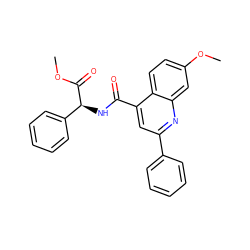 COC(=O)[C@@H](NC(=O)c1cc(-c2ccccc2)nc2cc(OC)ccc12)c1ccccc1 ZINC000013762341