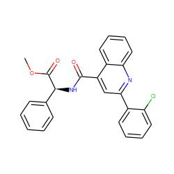 COC(=O)[C@@H](NC(=O)c1cc(-c2ccccc2Cl)nc2ccccc12)c1ccccc1 ZINC000013762388