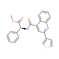 COC(=O)[C@@H](NC(=O)c1cc(-c2ccsc2)nc2ccccc12)c1ccccc1 ZINC000013762352