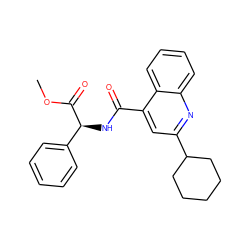 COC(=O)[C@@H](NC(=O)c1cc(C2CCCCC2)nc2ccccc12)c1ccccc1 ZINC000013762349