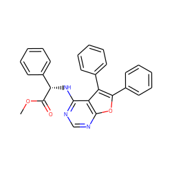 COC(=O)[C@@H](Nc1ncnc2oc(-c3ccccc3)c(-c3ccccc3)c12)c1ccccc1 ZINC000095603948