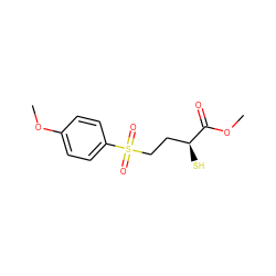 COC(=O)[C@@H](S)CCS(=O)(=O)c1ccc(OC)cc1 ZINC000028007829