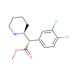 COC(=O)[C@@H](c1ccc(Cl)c(Cl)c1)[C@@H]1CCCCN1 ZINC000013747215