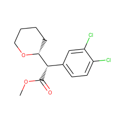 COC(=O)[C@@H](c1ccc(Cl)c(Cl)c1)[C@H]1CCCCO1 ZINC000013517783