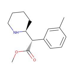 COC(=O)[C@@H](c1cccc(C)c1)[C@@H]1CCCCN1 ZINC000013747225