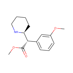 COC(=O)[C@@H](c1cccc(OC)c1)[C@@H]1CCCCN1 ZINC000013747244