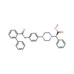 COC(=O)[C@@H](c1ccccc1)N1CCN(c2ccc(NC(=O)c3ccccc3-c3ccccc3)cc2)CC1 ZINC000072179263